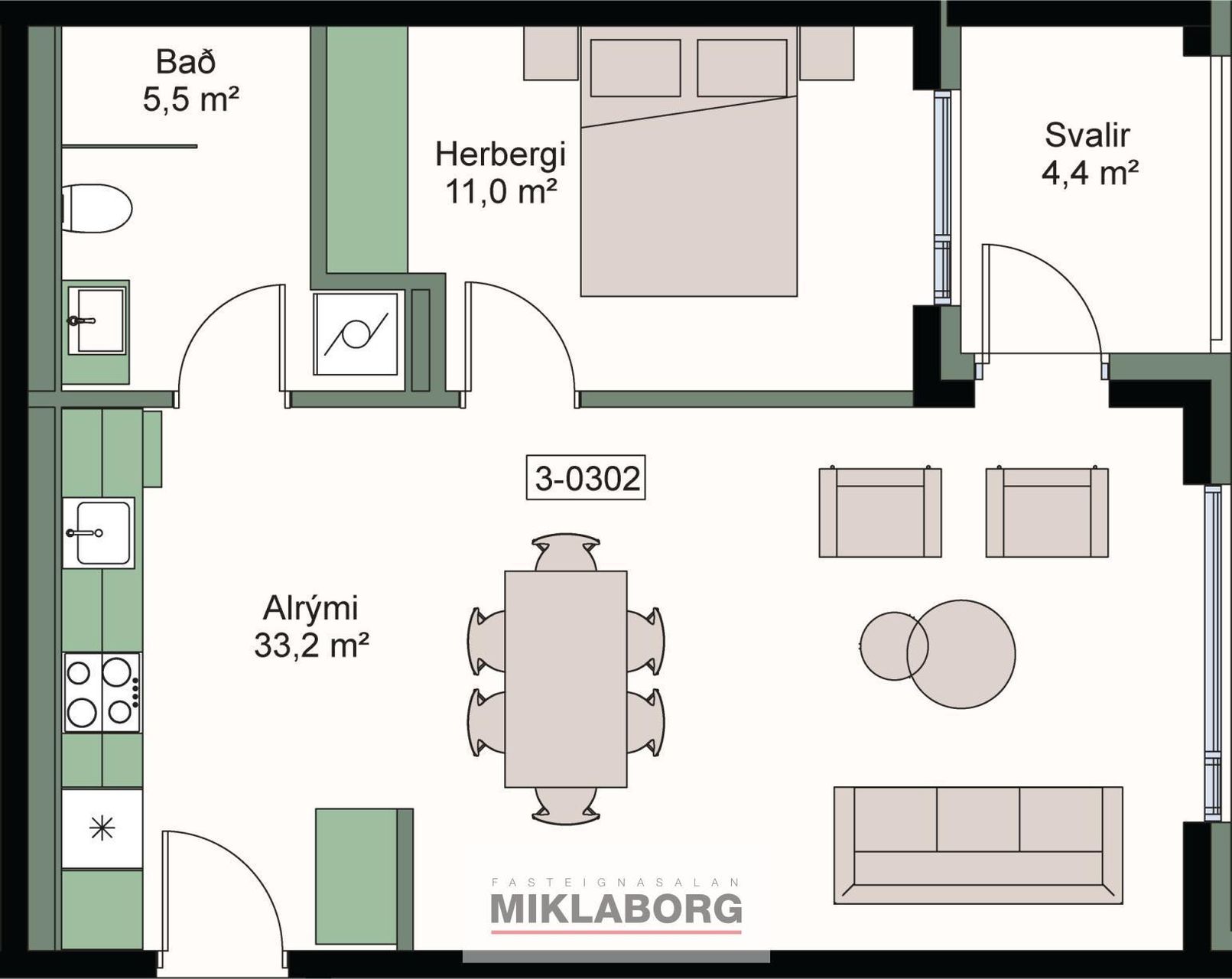 Íbúð – Reykjavík, Gamli Vesturbærinn, Vesturbær - Mynd 2