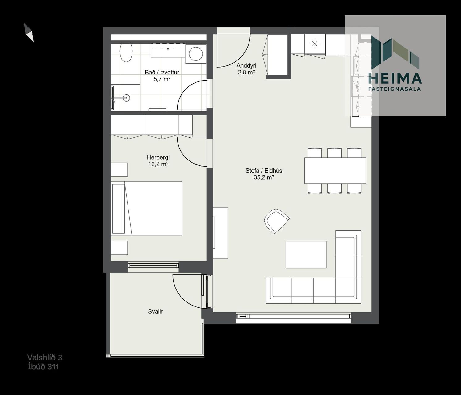 Apartment in Reykjavík, Hlíðarendi, Miðborg - View 2