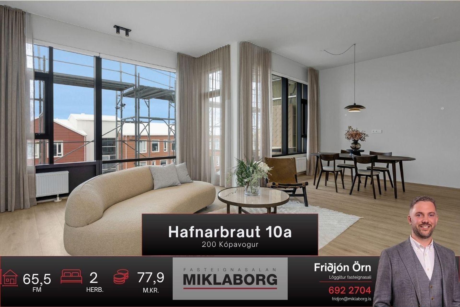 1-soban stan, 66 m²