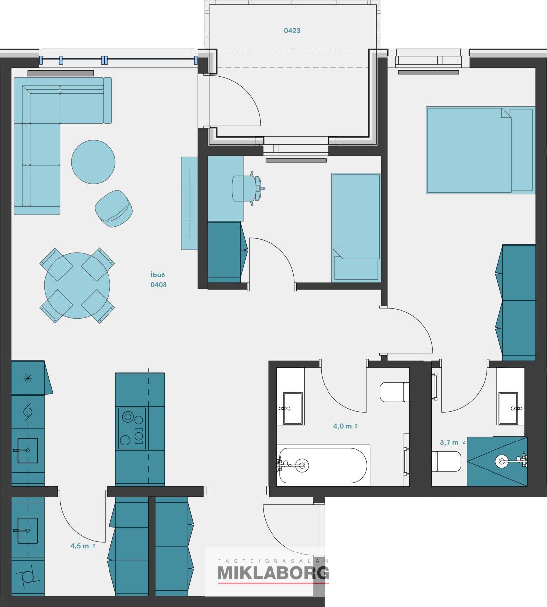 Apartment in Kópavogur, Kársnes - View 2