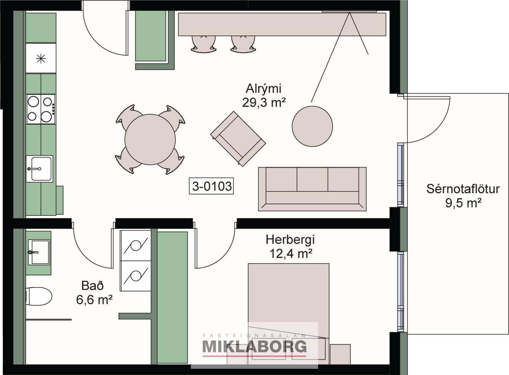Íbúð – Reykjavík, Kvosin, Miðborg - Mynd 2